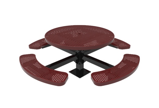 46" Round Pedestal Punched Steel Table - Surface Mount