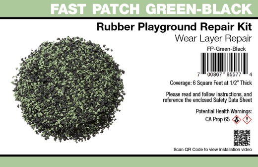 Fast Patch Poured-In-Place Rubber Surface Playground Repair Kit - Green-Black