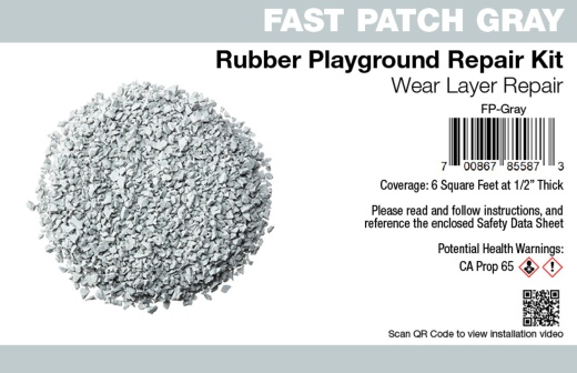 Fast Patch Poured-In-Place Rubber Surface Playground Repair Kit - Gray
