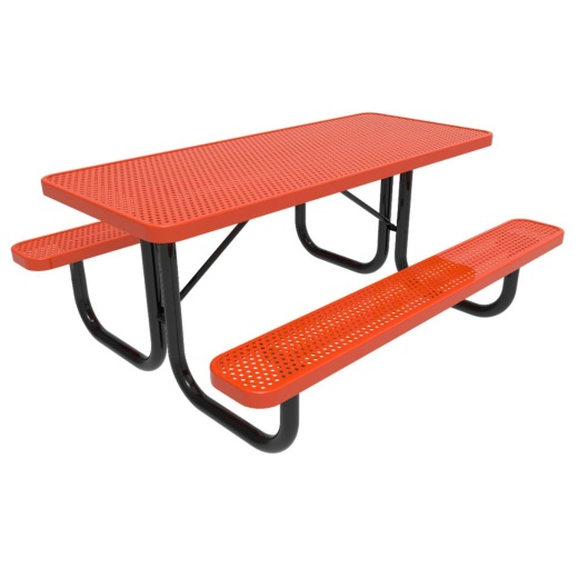 4' Kids Rectangular Punched Steel Table - Portable - Elementary Size