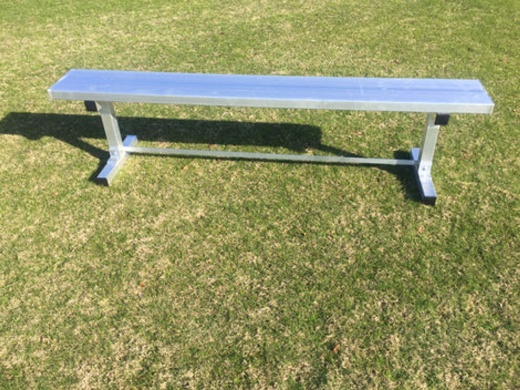 6' Aluminum Bench No/Back - 2 Legs - Portable