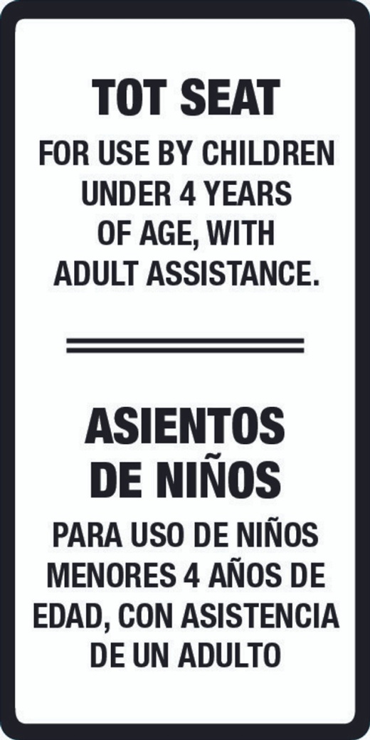 Tot Seat Warning Label - English - Spanish