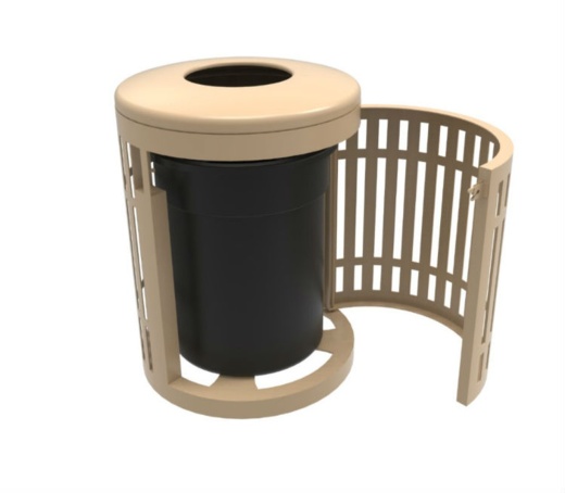 32 Gallon Downtown Trash Can W/Side Door