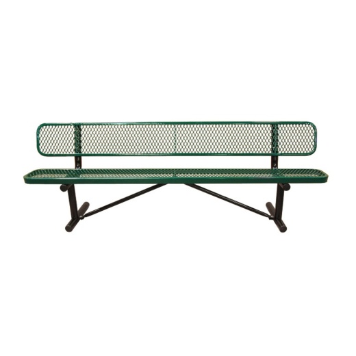 15' Expanded Metal Bench W/Back
