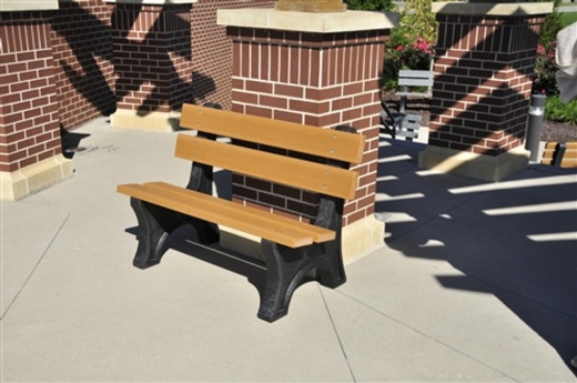 4' Colonial Recycled Plastic Park Bench