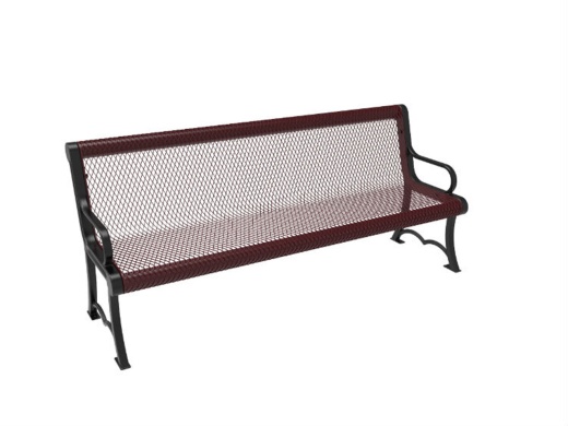 6' Austin Bench Expanded Metal W/Arm - Portable