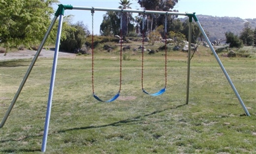2 Seat Standard Swingset With Strap Seats - 8' High