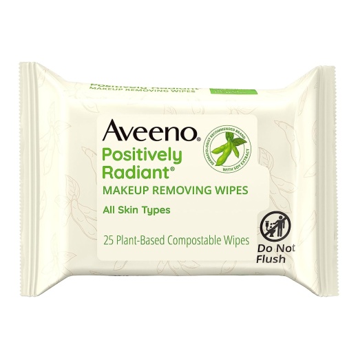 Makeup Remover Aveeno® Positively Radiant® Wipe Soft Pack Scented Pack/25