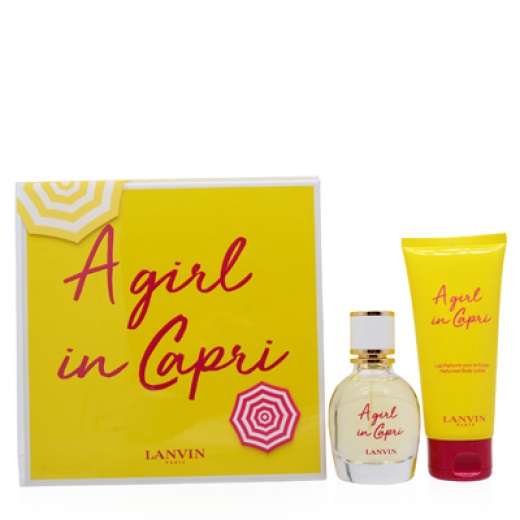 Cs A Girl In Capri/Lanvin Set (W) Edt Spray 1.7 Oz Body Lotion 3.3 Oz