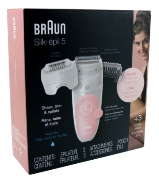 Bl Braun Epilator Silk Epil 5 + 3 Attachments And Pouch