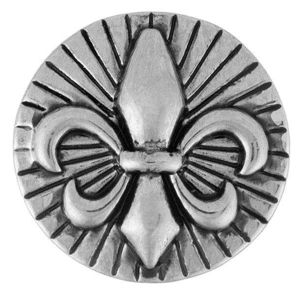 Fleur De Lis On Spoked Background Silver Snap