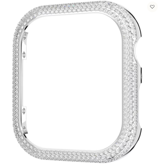 Swarovski Sparkling Case Compatible with Apple Watch Series 7 41mm, Silver Tone