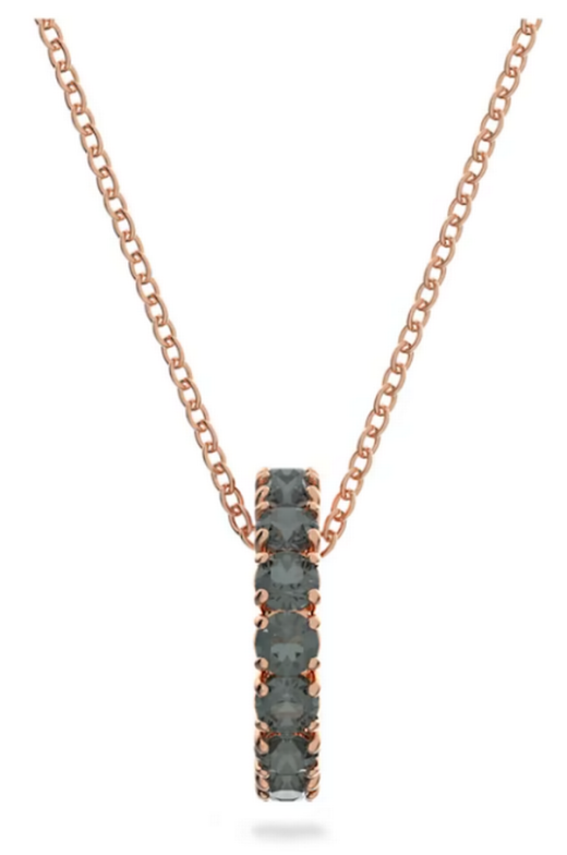 Swarovski Exalta Pendant Black Rose Gold-Tone Plated