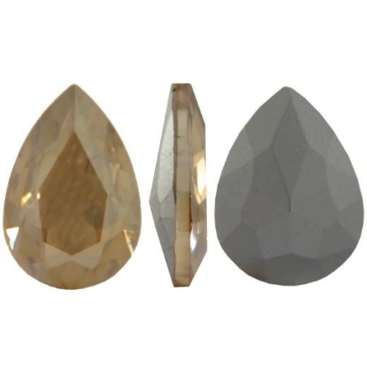 Spark Crystal Pear Shape Faceted Fancy Stone, Crystal Light Gold 20x15mm