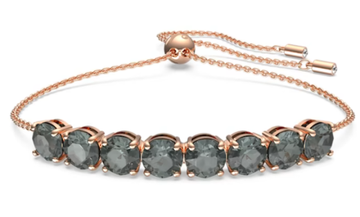 Swarovski Exalta Collection Black Crystal Bracelet - Rose Gold-Tone Plated