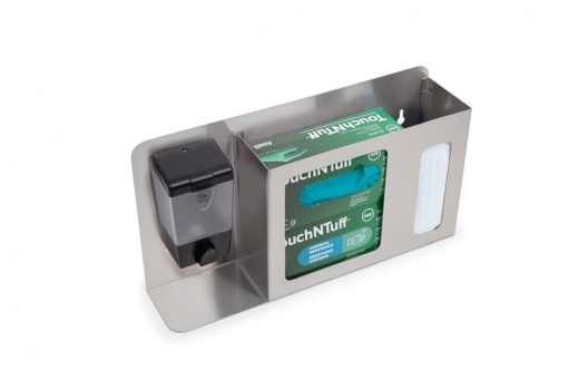 Hygiene Station - Stainless Steel Hand Sanitizer Dispenser with Storage