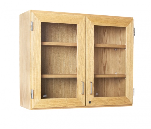 Wall Cabinet - Solid Oak Construction with Adjustable Shelves