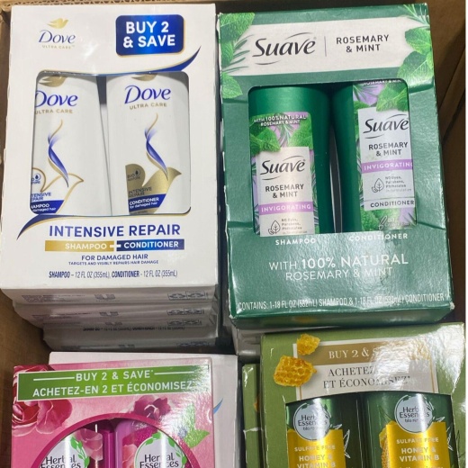 Shampoo & Conditioner Sets Include Brands Like Herbal Essences,Dove & Suave (22 Pcs Lot)