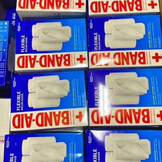 Band-Aid Johnson + Johnson Flexible Rolled Gauze 5 Sterile Rolls (74 Pcs Lot)