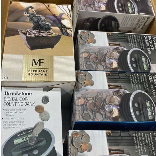 Brookstone Digital Coin Counting Bank And Me Elephant Fountain Mix (24 Pcs Lot)