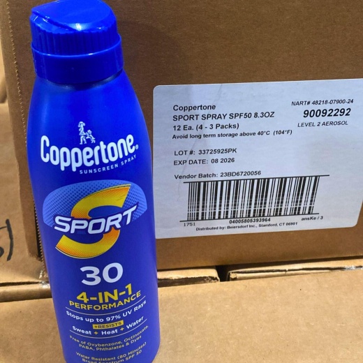 Coppertone Sunscreen Spray Sport 30 4-In-1 Performance Spf 30 5.5Oz (96 Pcs Lot)