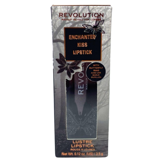 Revolution Enchanted Kiss Lipstick Statement Black Lipstick With Adjustable Butterfly Ring Lustre Finish 0.12Oz (50 Pcs Lot)