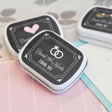 Chalkboard Wedding Personalized Mint Tins