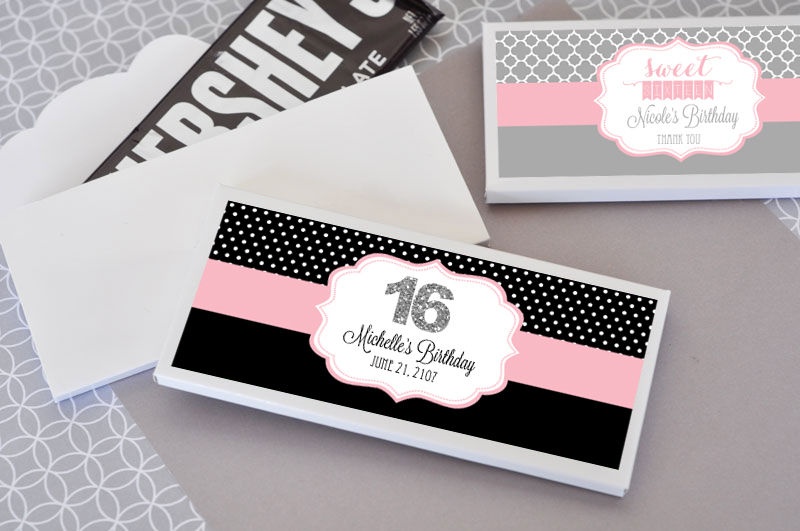 Personalized Sweet 16 Or 15 Candy Wrapper Covers
