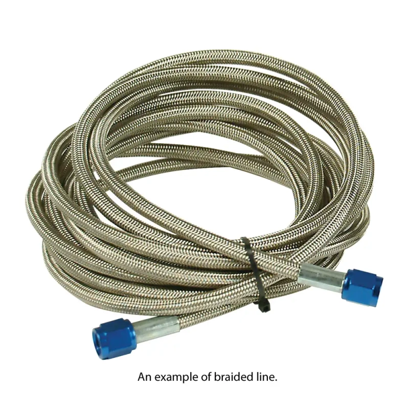 Stainless Steel Braided Hose Line With -4 X 2" Blue Fitting