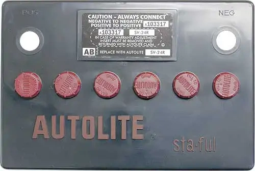 Autolite Sta-Ful Battery Cover - Black Plastic With Red Simulated Caps - For 24F Series Battery