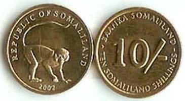 Somaliland Km3(U) 10 Shillings – Monkey