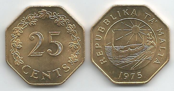 Malta Km29(U) 25 Cents