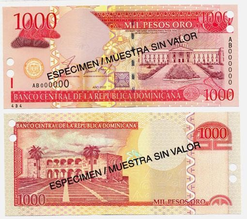 Dominican Rep. P173s(2002)(U) 1,000 Pesos (Specimen)