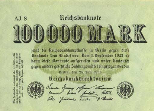 Germany P91a(Au) 100,000 Mark