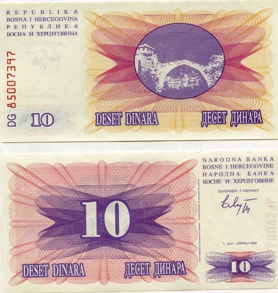 Bosnia-Herzegovina P10(U) 10 Dinara