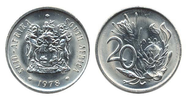 South Africa Km86(U) 20 Cents