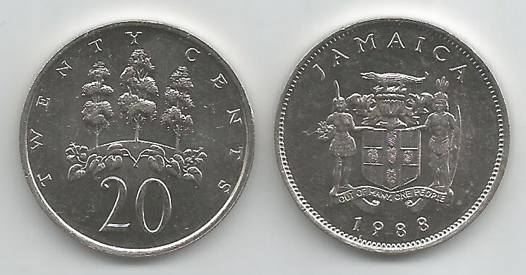 Jamaica Km48(U) 20 Cents