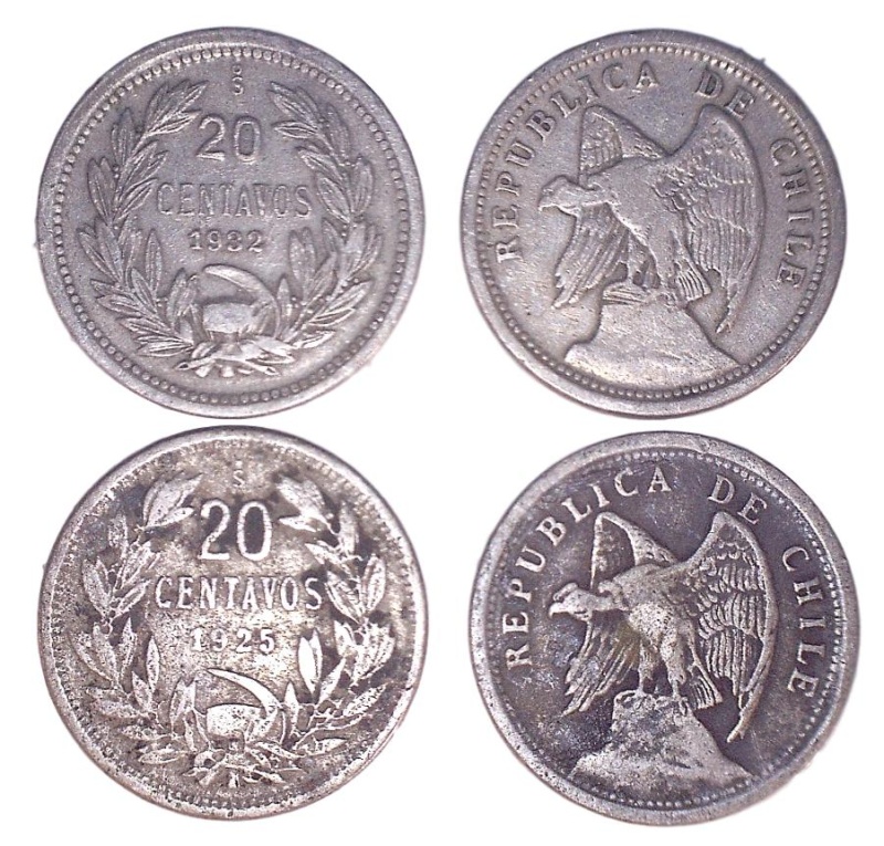 Chile Km167(F-Vf) 20 Centavos