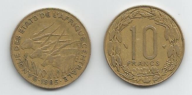 Central African St. Km9(Vg) 10 Francs