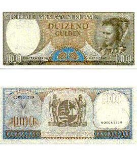 Surinam P124(U) 1,000 Gulden