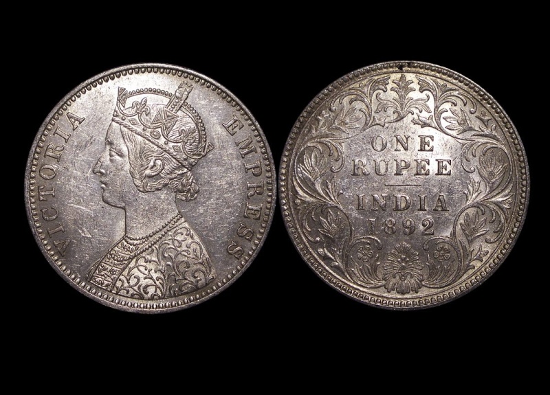 British India, Victoria (1837-1901), Silver Rupee, 1892C, Au, Km492, A Lot Of (1) Coin