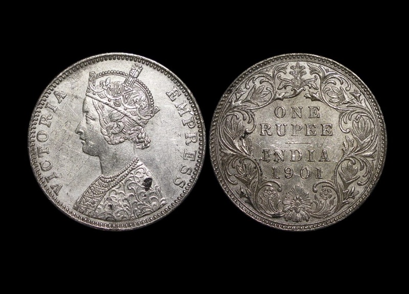 British India, Victoria (1837-1901), Silver Rupee, 1901C, Au, Km492, A Lot Of (1) Coin
