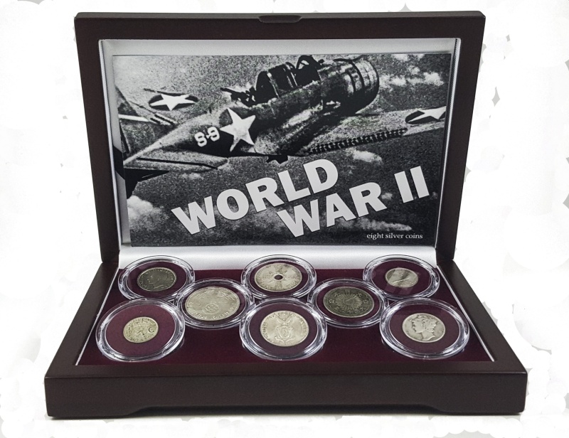 World War Ii: A Set Of Eight Silver Coins