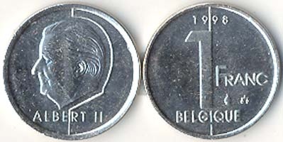 Belgium Km187(U) 1 Franc