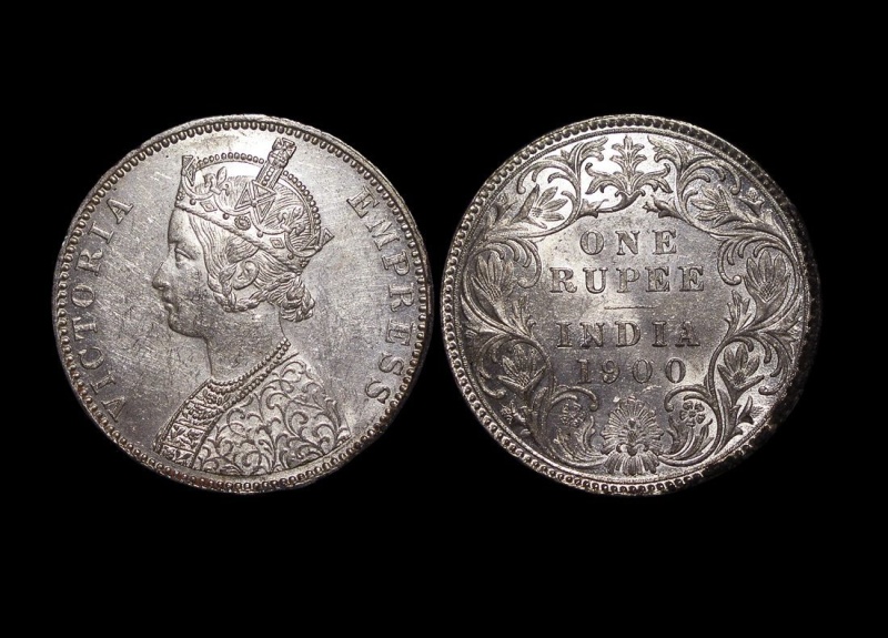 British India, Victoria (1837-1901), Silver Rupee, 1900C, Au, Km492, A Lot Of (1) Coin
