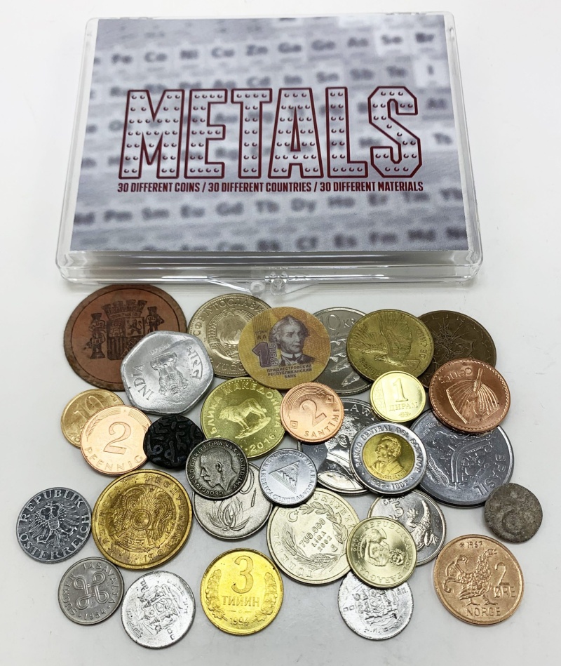 Metals: 30 Coins, 30 Countries, 30 Materials (Clear Box)