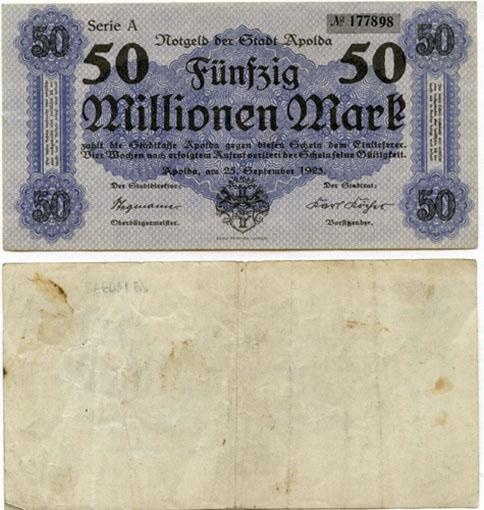 Germanyp1923-3(F-Au) 50 Millionen Mark