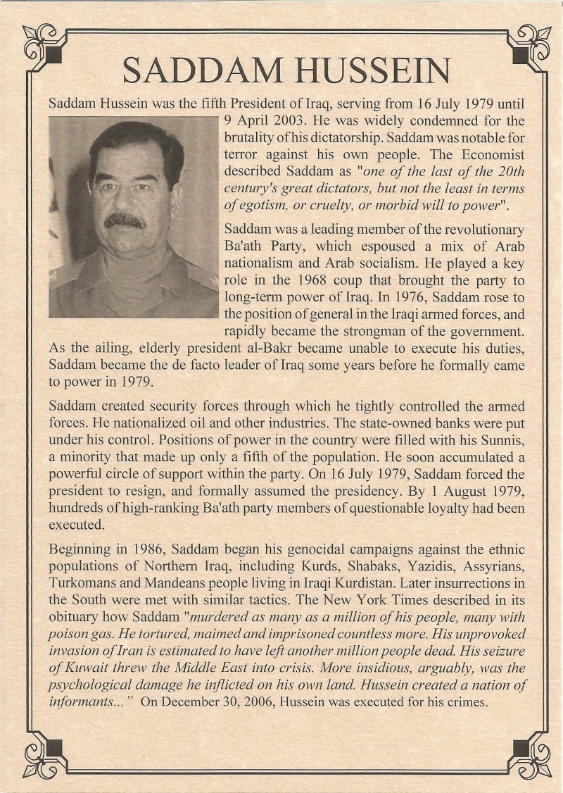 Saddam Hussein: Dictator Of Iraq (Album)