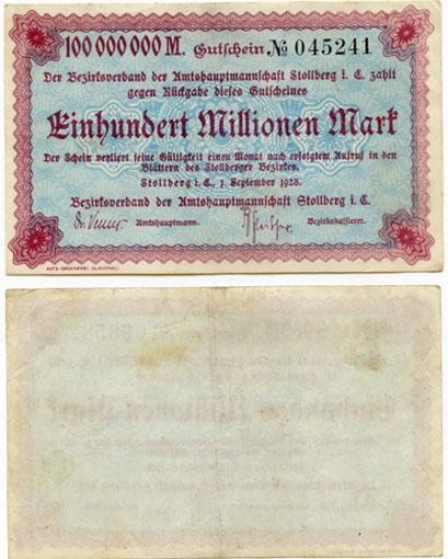 Germanyp1923-4(F-Au) 100 Millionen Mark