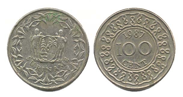 Surinam Km23(Vf-F) 100 Cents